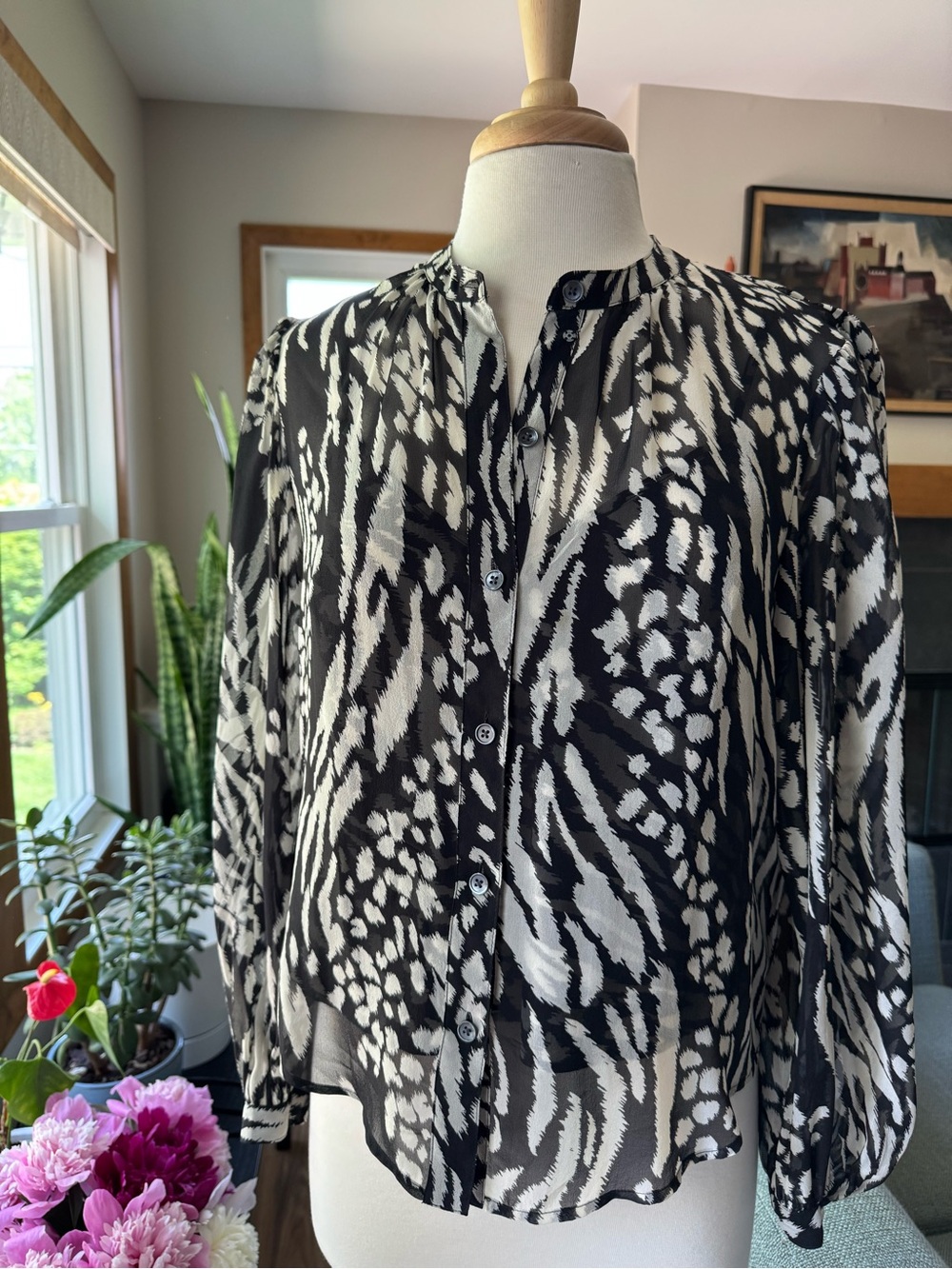Veronica Beard Ashlynn silk blouse with camisole.